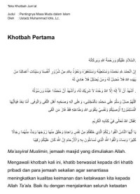 Image of E- Pentingnya Masa Muda dalam Islam : Materi Kutbah SIngkat